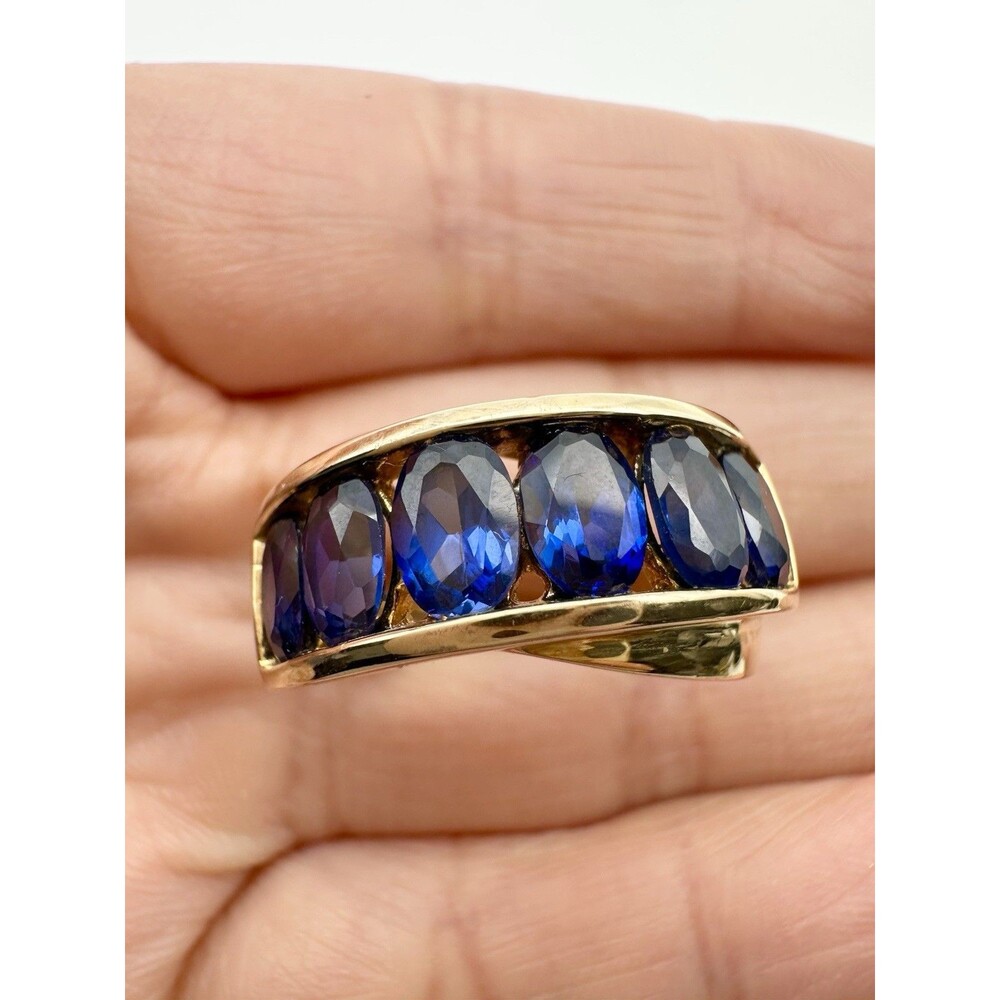 Ross Simons Sterling Silver 14k Gold Vermeil Blue Topaz Ring Size 9